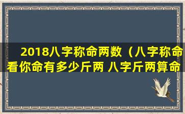 2018八字称命两数（八字称命看你命有多少斤两 八字斤两算命表(图文)）